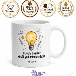 Reklamcı Fikir Ampulü Slogan Brainstorming Baskılı Kupa Bardak Hediye