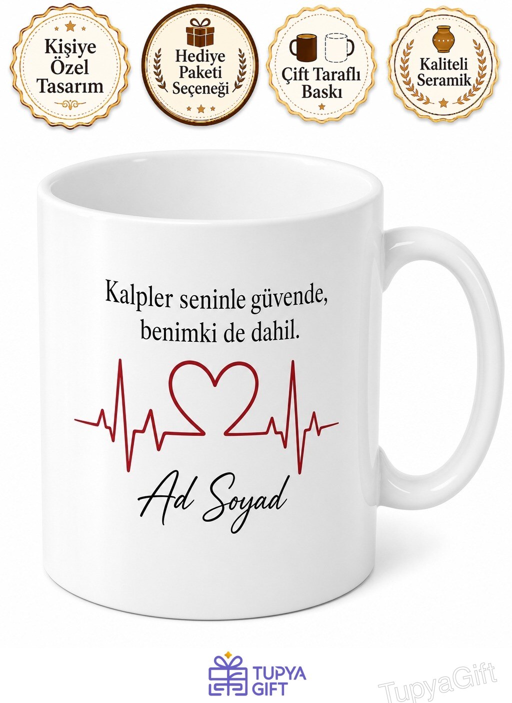 Kalp Ritmimi Değiştiren Kardiyolog Özel Tasarım Kahve Kupası Hediye Bardak
