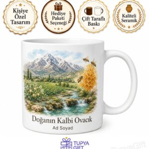 Tunceli Ovacık Munzur Gözeleri Mercan Dağları Organik Bal Nohut Tarım Temalı Kupa Bardak Hediye