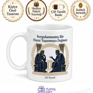 Felsefe Sorgulayan Zihin Platon Aristoteles Düşünce Gücü Kupa Bardak Hediye