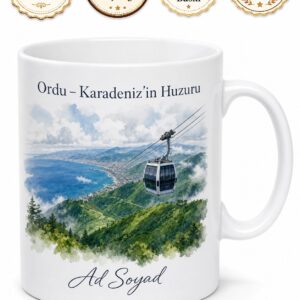 Ordu Plakalı Boztepe Teleferik Manzaralı Karadeniz Ruhu Kupa Bardak Hediye