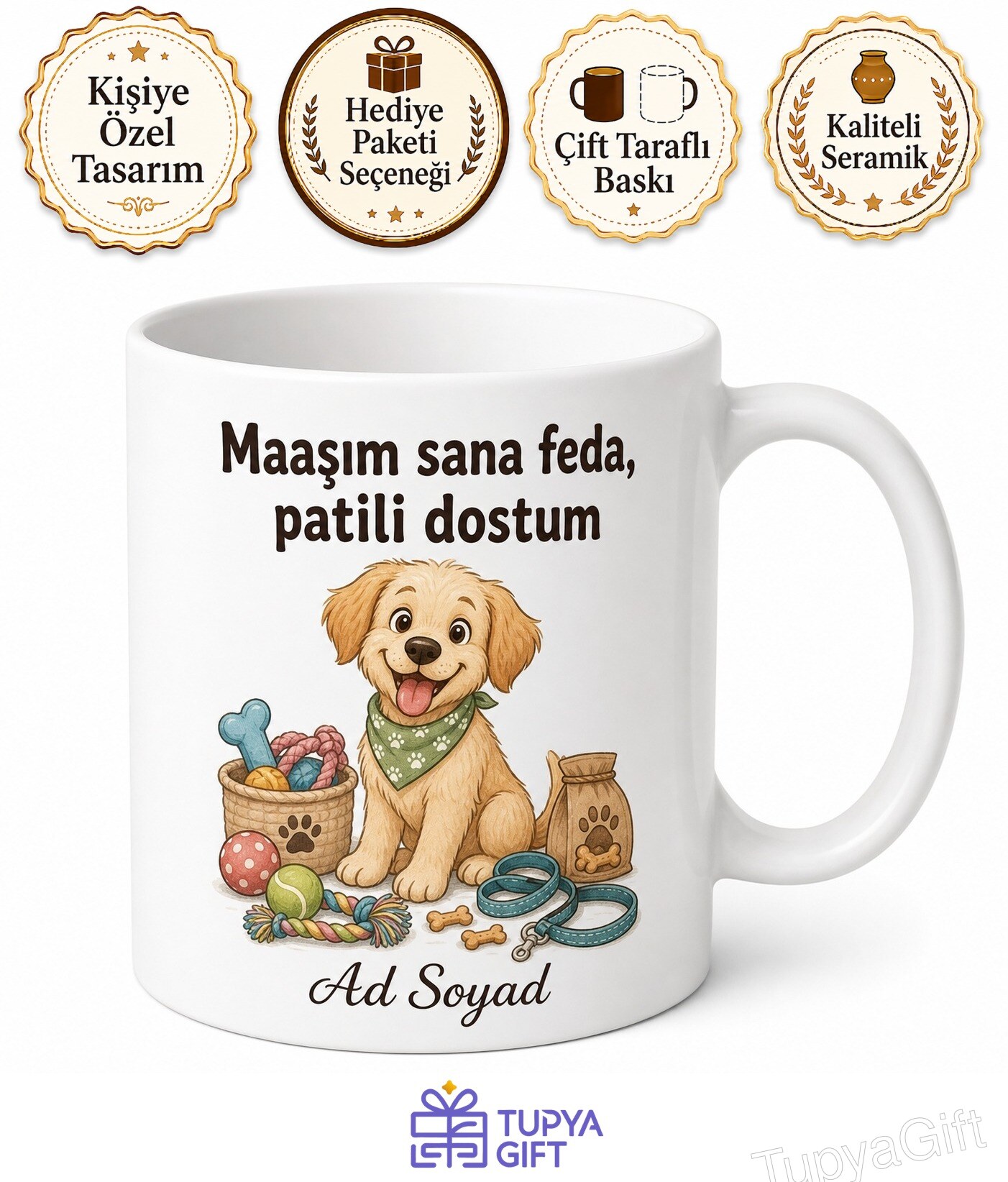 Köpeği İçin Tüm Maaşını Harcayanlara Patili Dost Sponsoru Kupa Bardak Hediye