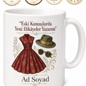 Vintage Giyinenlere İkinci El Şıklık Dönem Kıyafetleri Retro Tarz Kupa Hediye Bardak