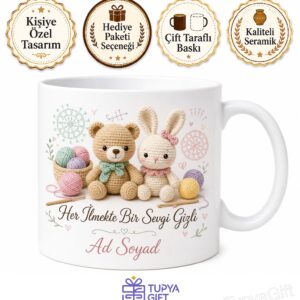 Amigurumi Yapanlara Tığ İşi Örgü Oyuncak Yapımı Temalı Baskılı Porselen Kupa Hediye Bardak