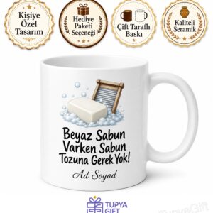 Beyaz Sabun Kullanan Annelere Sabun Tozu Elde Yıkama Kupa Bardak Hediye