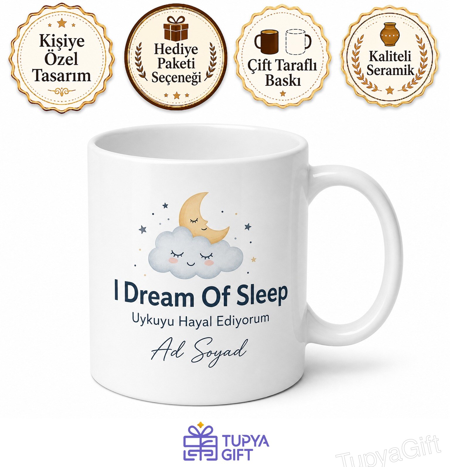 I Dream Of Sleep Baskılı Uykuyu Hayal Ediyorum İngilizce Kupa Bardak Hediye