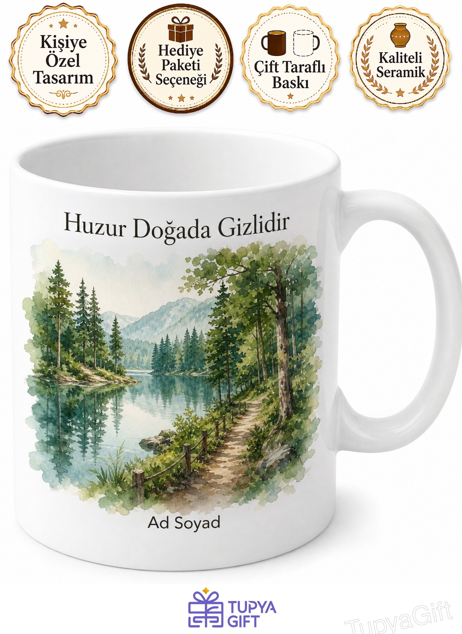 Tekirdağ Kapaklı Kazak Gölü Mesire Alanı Orman Huzur Dinlenme Baskılı Kupa Hediye