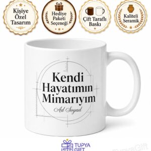 Architect Of My Own Life Yazılı Kendi Hayatımın Mimarıyım İngilizce Kupa Bardak Hediye