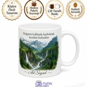 Ordu Çamaş Şelaleleri Kanyonları Karadeniz Doğası Keşif Ruhu Baskılı Porselen Kupa Hediye Bardak