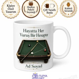 Bilardo Bant Ustası Geometri Oyunu Kesme Vuruş Kupa Bardak Hediye