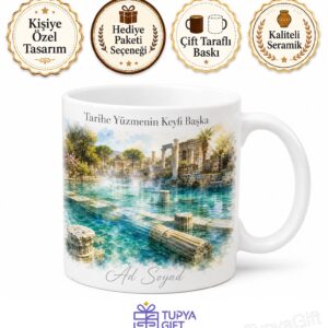 Hierapolis Antik Havuz Sütunlar Arası Yüzme Keyfi Denizli Kupası Hediye Bardak