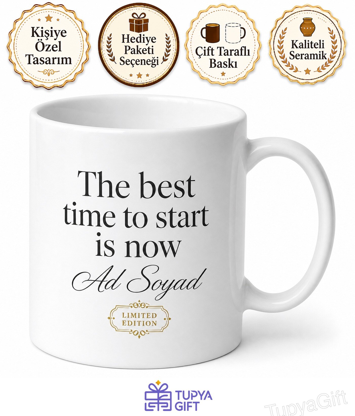 Limited Edition Baskılı Sınırlı Üretim İngilizce Kupa Bardak Özel Tasarım Hediye