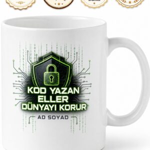 Dünya Siber Günü Hackerlara Özel Tasarım Porselen Kupa Bardak Hediye