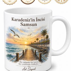 Samsun Atakum Sahil Yolu Çobanlı İskelesi Karadeniz'in İncisi Plaj Hediye Kupa Bardak