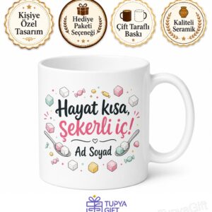 Şeker Kullananlara Özel Kupa Küp Şeker Toz Şeker Çay Şekeri Tatlı Krizi Hediye Bardak