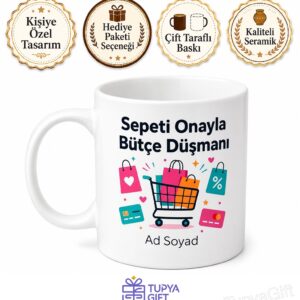 Sepeti Onayla Bütçe Düşmanı Alışveriş Sitesi Gezenlere Komik Kupa Bardak Hediye