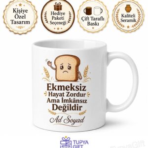 Sıfır Karbonhidrat Diyeti Ekmeksiz Hayat Esprili Kupa Bardak Hediye