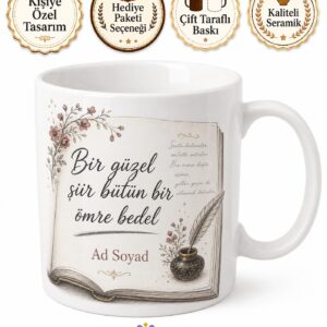 Şiir Kitapları Dize Altı Çizili Şair Ruhu Anlamlı Cümleler Kupa Bardak Hediye