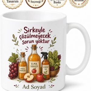 Sirke Kullananlara Özel Tasarım Kupa Bardak Elma Sirkesi Hediye Komik Kupa
