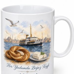 Sokak Simidi Ve Peynirle Mutlu Olanlara Vapur Keyfi Boğaz Kupa Bardak Hediye