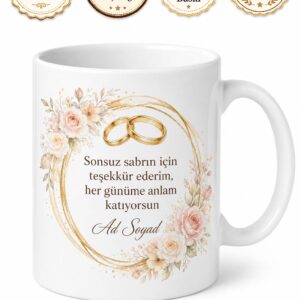 Sonsuz Sabır Gösteren Eşime Teşekkür Ederim Evlilik Hatırası Kupa Bardak Hediye