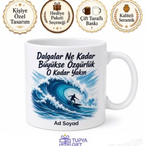 Sörfçüye Dev Dalgalar Okyanus Rüzgarı Tuzlu Su Sörf Tahtası Kupası Hediye