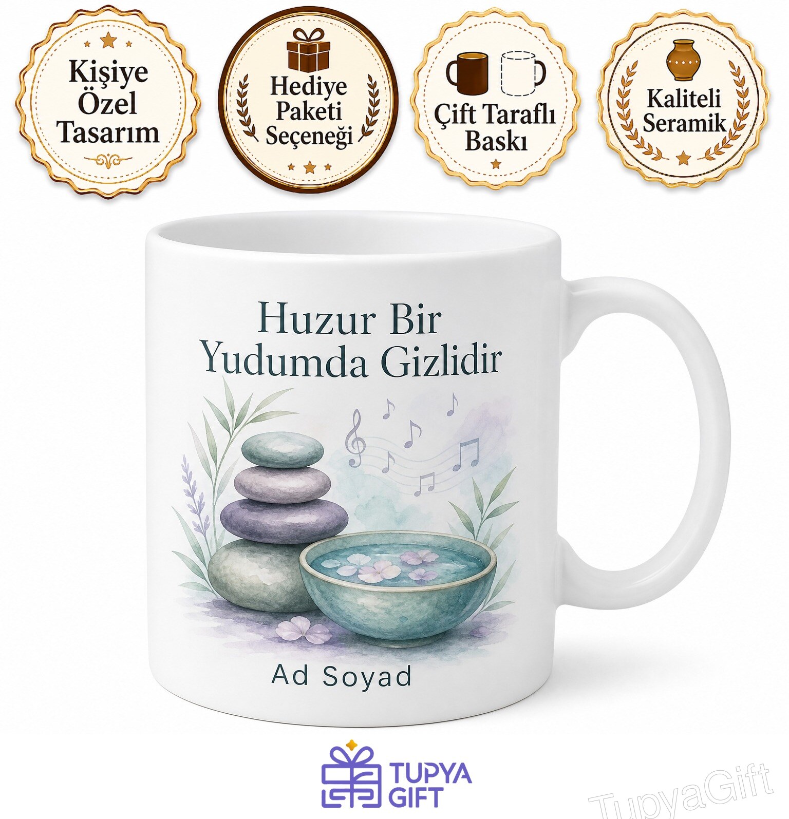 Spa Merkezine Gidenlere Spa Taşı Spa Suyu Dinlendirici Müzik Spa Keyfi Hediye Kupa Bardak