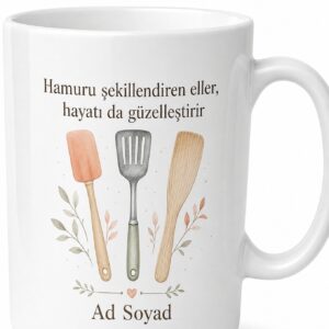 Spatula Kullananlara Özel Tasarım Kupa Bardak Hediye Pastacı Hamur Spatula