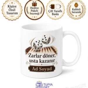 Tavla Zarlarını Şansla Atanlara Usta Zar Fırtınası Kupa Bardak Hediye