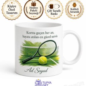 Tenis Kortu Kupa Grand Slam Tenisçisine Backhand Ralli Hediye Bardak
