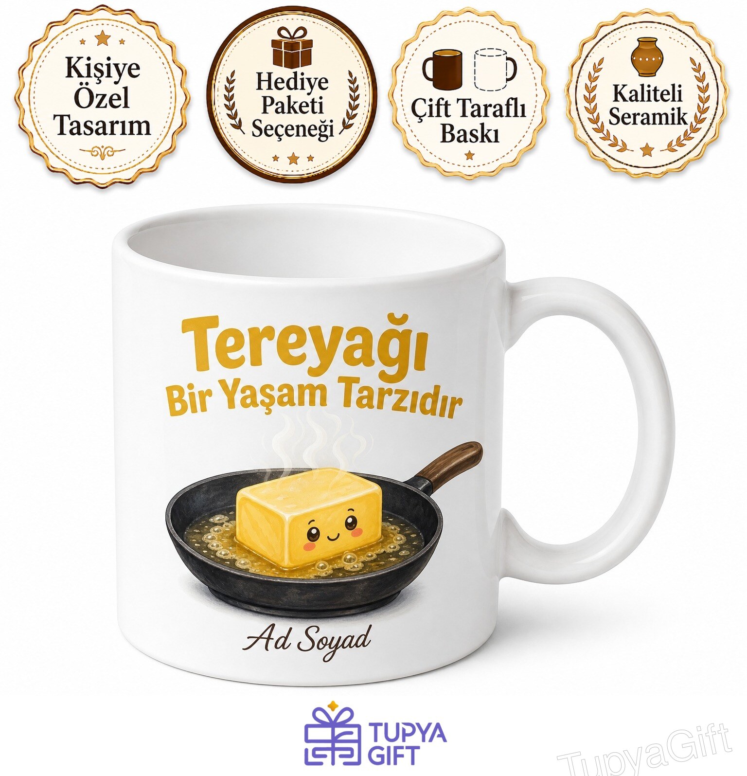 Tereyağı Kullananlara Köy Tereyağı Tereyağlı İskender Tavaya Düşen Yağ Kupa Hediye
