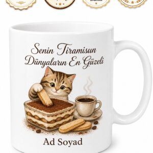 Tiramisu Yapan Anneye Kahveli Tiramisu Kedi Dili Kupa Bardak Hediye