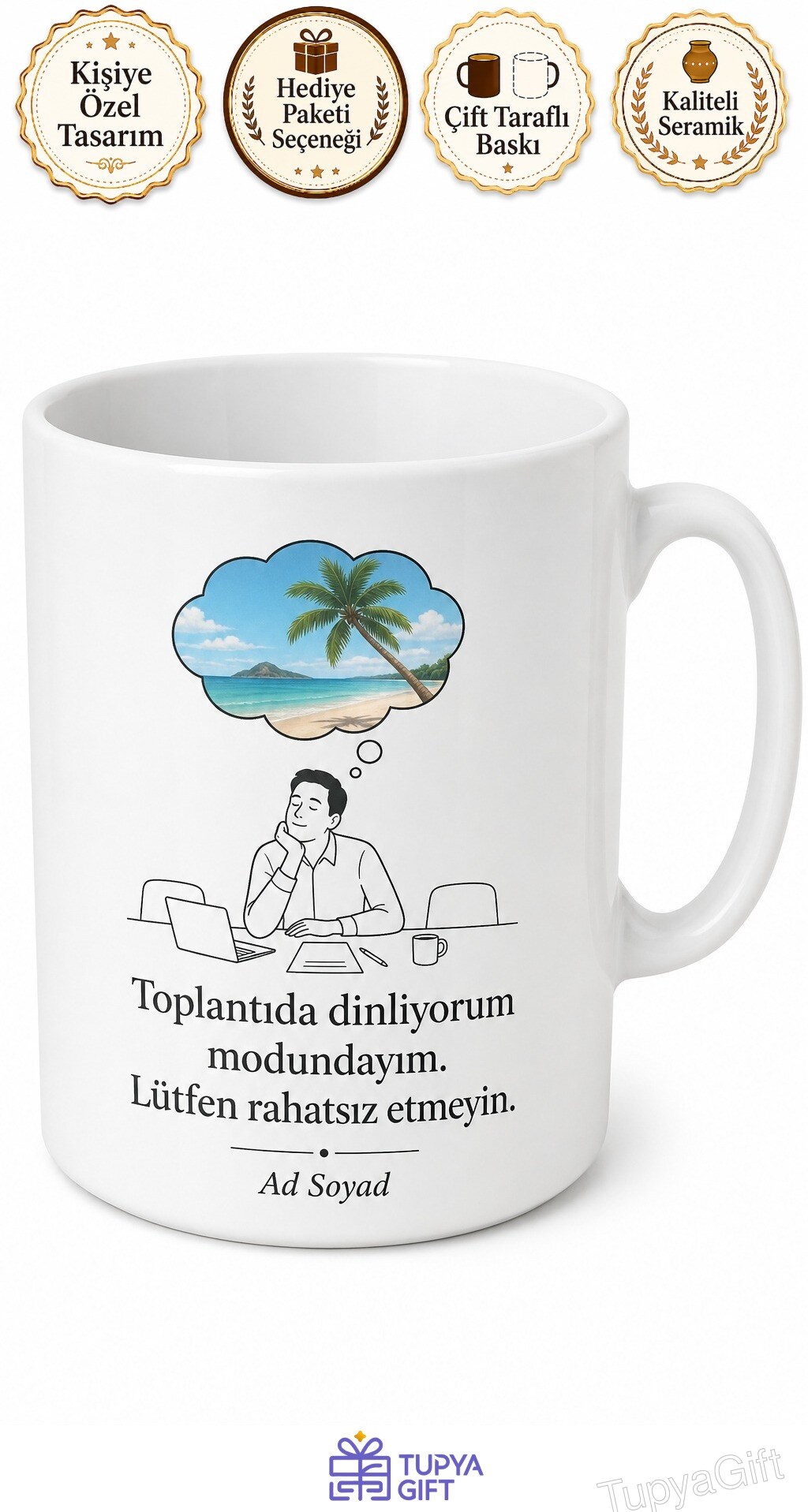 Toplantılarda Dinliyormuş Gibi Yapanlara Kurumsal İroni Kupası Hediye Bardak