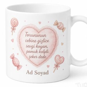 Torununa Gizli Harçlık Veren Dedelere Şeker Dede Kupa Bardak Hediye