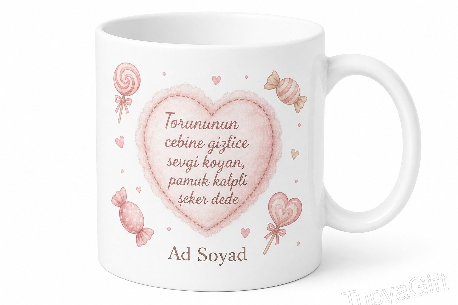 Torununa Gizli Harçlık Veren Dedelere Şeker Dede Kupa Bardak Hediye