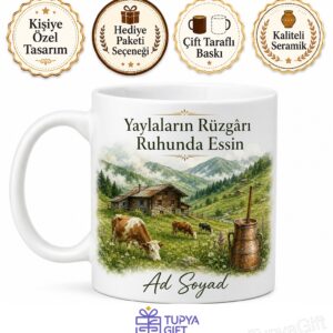Trabzon Tonya Kadıralak Yaylası Tereyağı Diyarı Karadeniz Yayla Kültürü Kupa Bardak Hediye