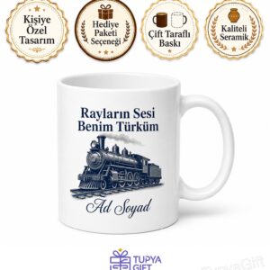 Tren Makinistine Hediye Makas Değişimi Rayların Sesi Hız Sınırı Demiryolları Kupa Bardak