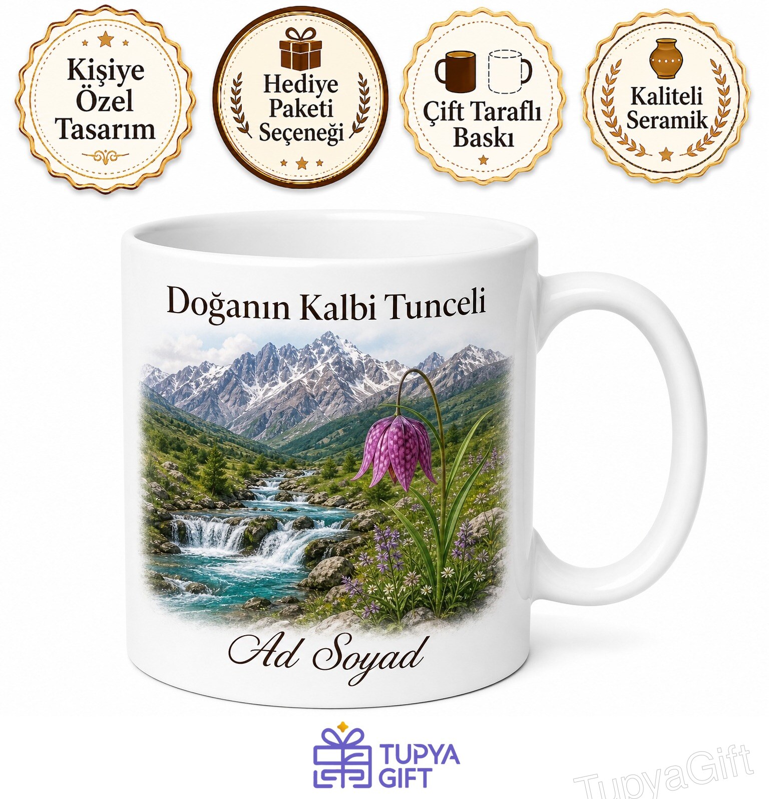 Tunceli Munzur Gözeleri Ters Lale Doğanın Kalbi Dağlık Baskılı Kupa Bardak Hediye