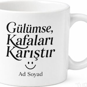 Gülümse Kafaları Karıştırır İngilizce Kahve Kupası Hediye