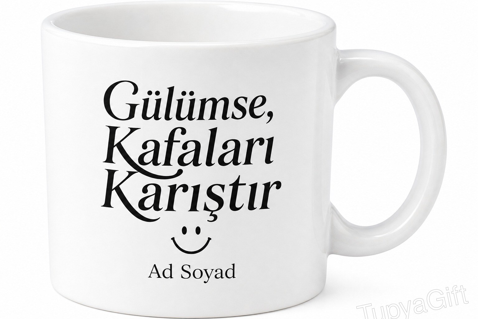 Gülümse Kafaları Karıştırır İngilizce Kahve Kupası Hediye