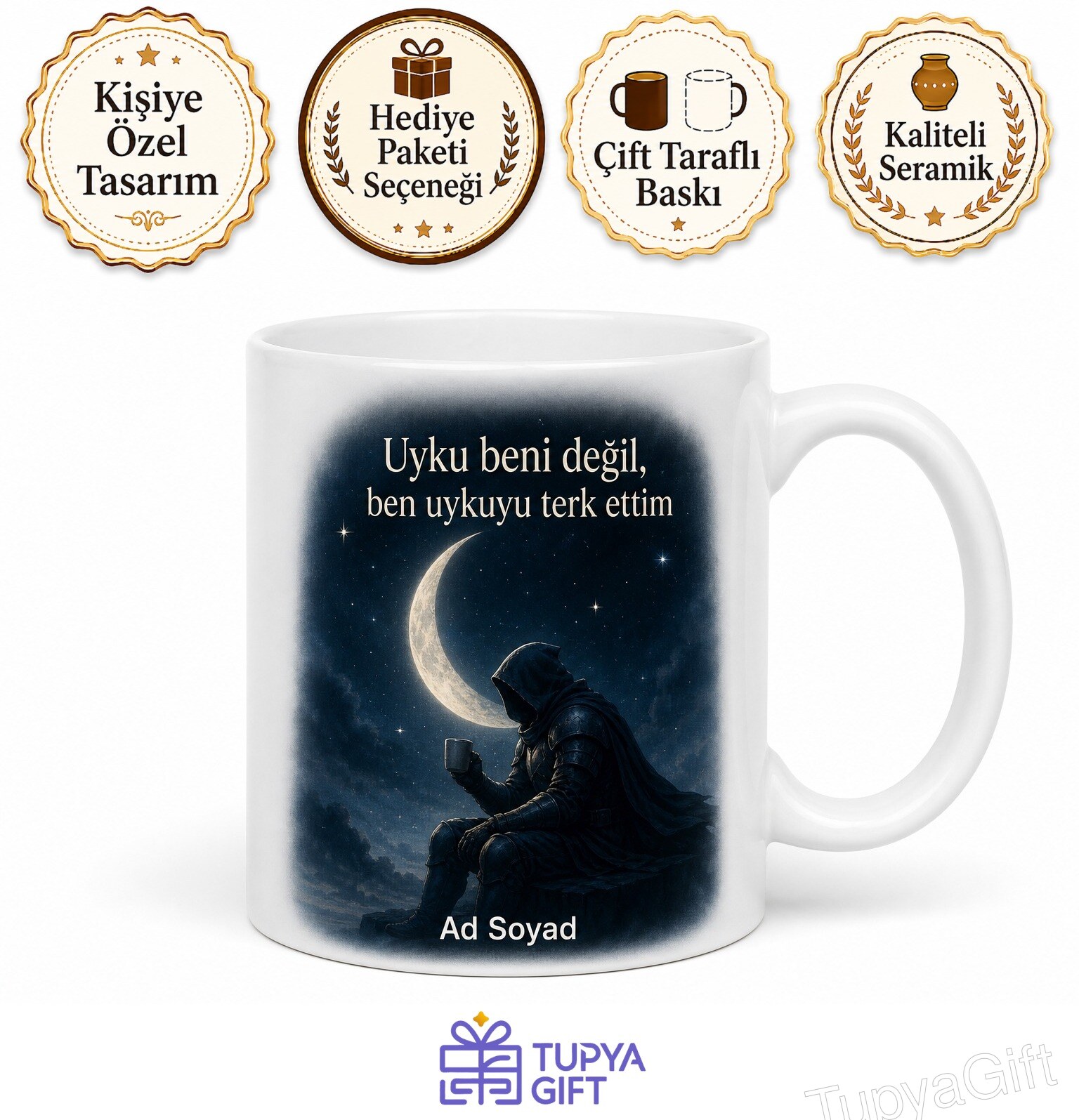 Uykusu Hiç Gelmeyenlere Gecenin Karanlık Şövalyesi Uykusuz Kupa Hediye Bardak