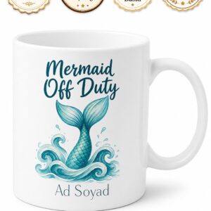 Mermaid Off Duty Yazılı İzinli Deniz Kızı İngilizce Kupa Bardak Hediye