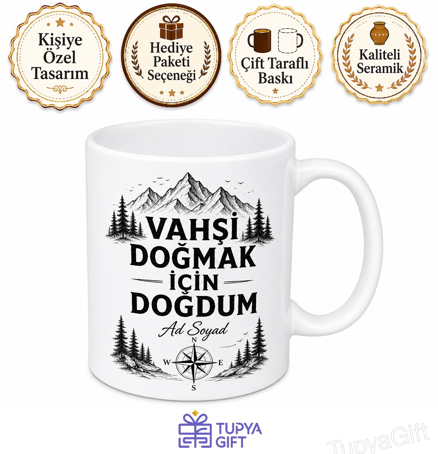 Vahşi Doğmak İngilizce Kupa Bardak Hediye