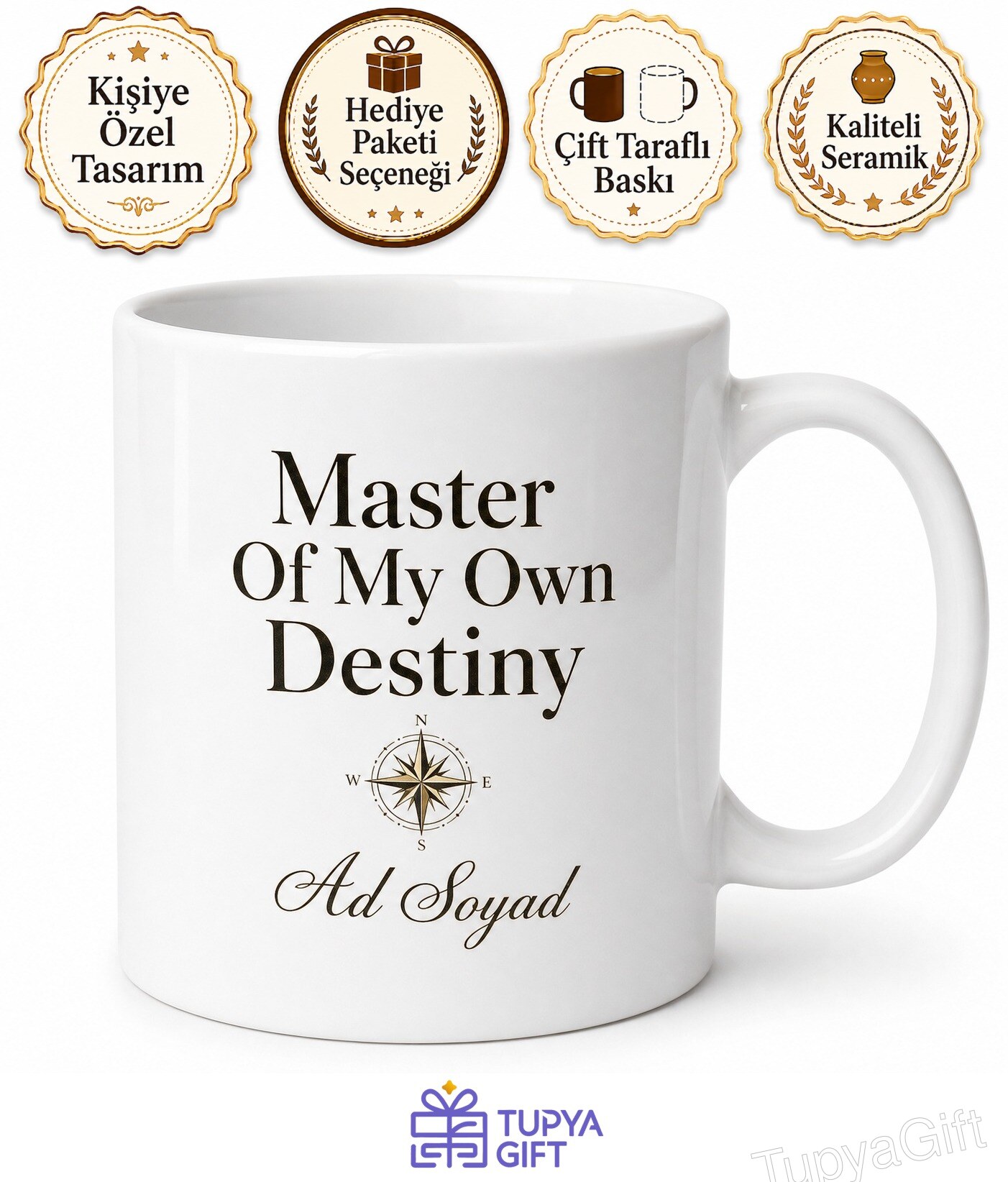 Master Of My Own Destiny Kendi Kaderimin Efendisiyim İngilizce Kupa Bardak Hediye