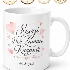 Love Wins Temalı Sevgi Kazanır İngilizce Kahve Kupası Hediye Bardak