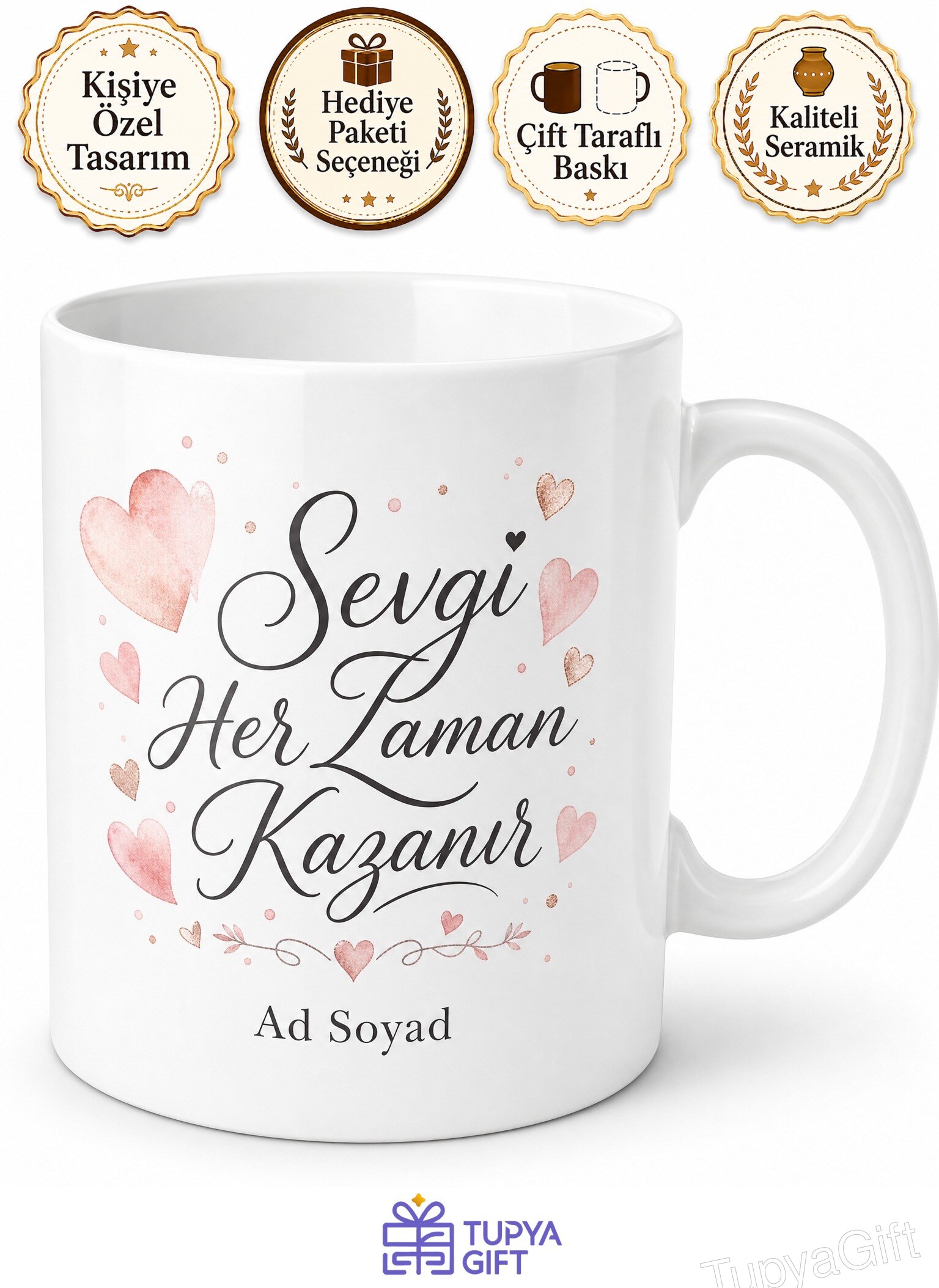 Love Wins Temalı Sevgi Kazanır İngilizce Kahve Kupası Hediye Bardak
