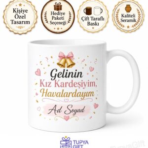 Gelinin Kız Kardeşi Havalarda Esprili Düğün Hazırlığı Çay Kupası Hediye