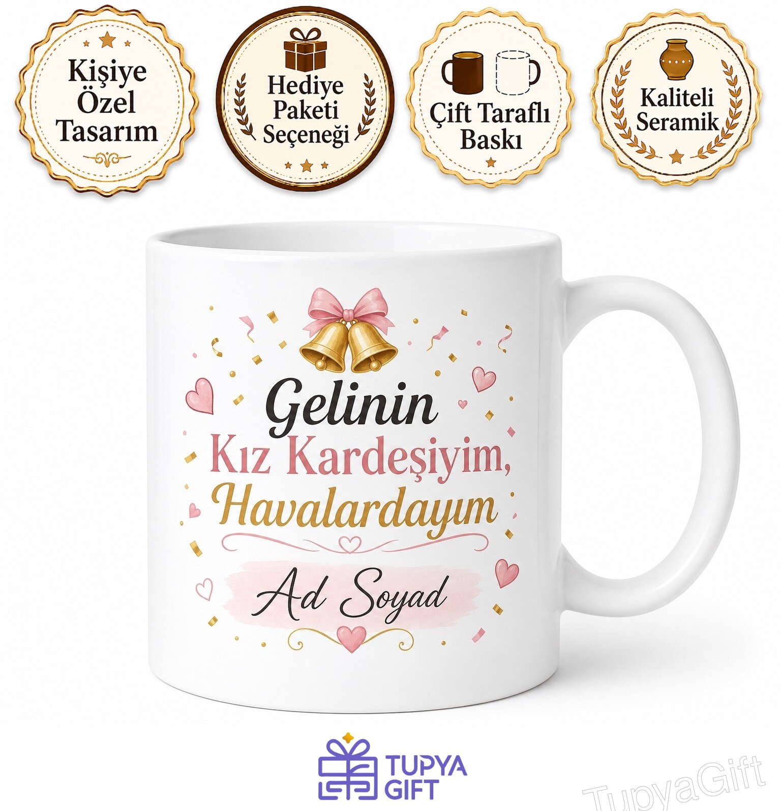 Gelinin Kız Kardeşi Havalarda Esprili Düğün Hazırlığı Çay Kupası Hediye