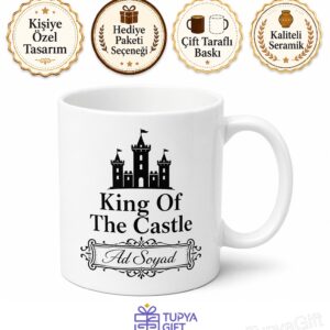King Of The Castle Yazılı Şatonun Kralı İngilizce Kahve Kupası Hediye Bardak