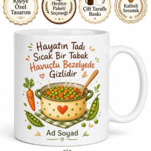 Bezelye Yemeği Yiyenlere Havuçlu Bezelye Sulu Yemek Ev Yemekleri Kupa Hediye
